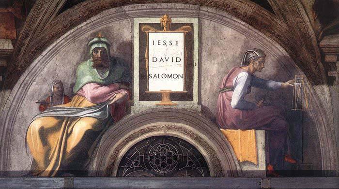 Michelangelo Buonarroti Jesse - David - Solomon oil painting image